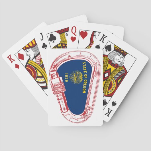 オレゴン州旗登山カラビナー トランプ (裏面)