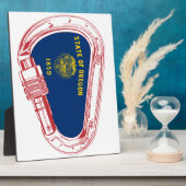 オレゴン州旗登山カラビナー フォトプラーク (側面)