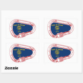 オレゴン州旗登山カラビナー 長方形シール (シート)