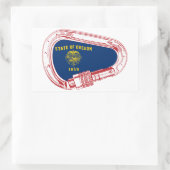 オレゴン州旗登山カラビナー 長方形シール (バッグ)
