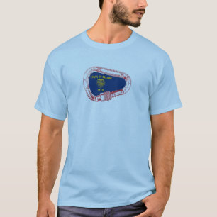 オレゴン州旗登山カラビナー Tシャツ