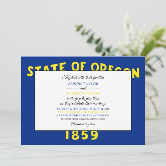 オレゴン州旗結婚、オレゴン州旗 招待状 (スタンド正面)