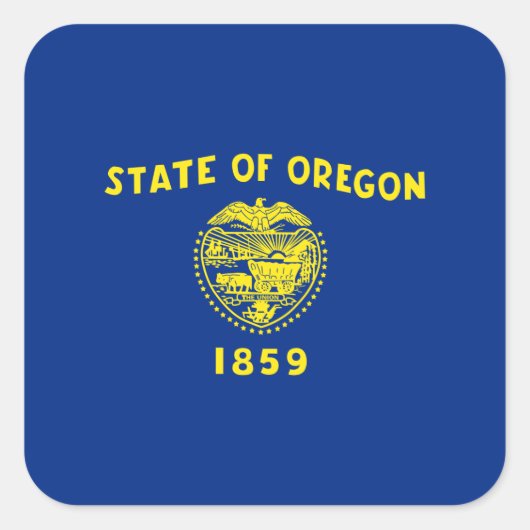 オレゴン州旗、オレゴン州旗 スクエアシール (正面)