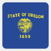 オレゴン州旗 スクエアシール (正面)