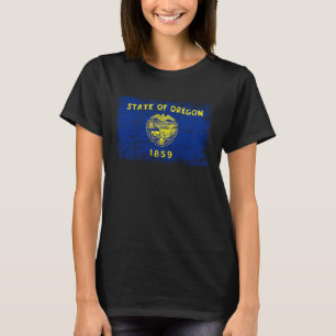 オレゴン州旗ORビーバー州使用外観 Tシャツ
