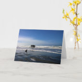 オレゴン州沿岸のPeter Iredale Shiplexk カード (黄色い花)