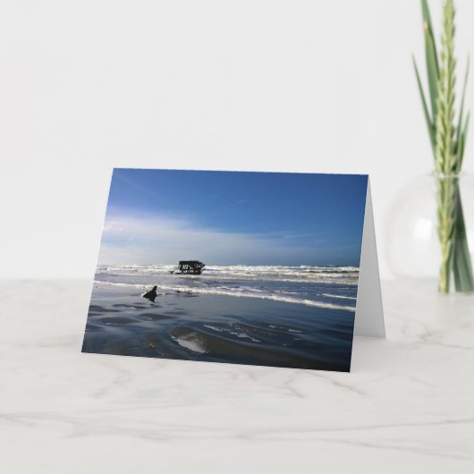 オレゴン州沿岸のPeter Iredale Shiplexk カード (正面)