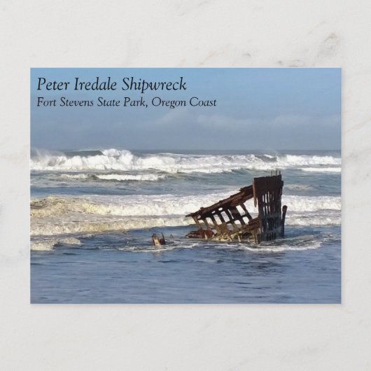 オレゴン州沿岸のPeter Iredale Shiplexk ポストカード (正面)