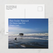 オレゴン州沿岸のPeter Iredale Shiplexk ポストカード (正面/裏面)