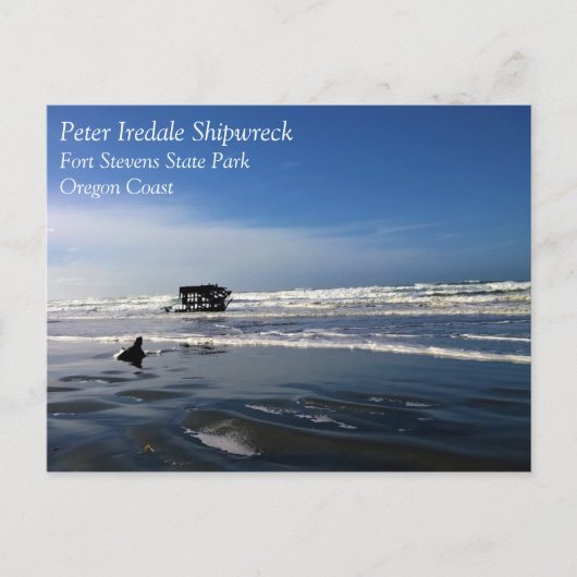 オレゴン州沿岸のPeter Iredale Shiplexk ポストカード (正面)