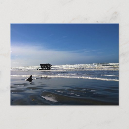 オレゴン州沿岸のPeter Iredale Shiplexk ポストカード (正面)