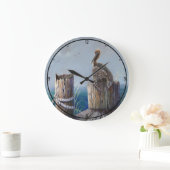 オレゴン州沿岸沿岸ペリカンコースタルシーサイド海 ラージ壁時計 (ホーム)