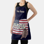 オレゴン州統一された州レトロマップUSAお土産 エプロン (インサイチュ)