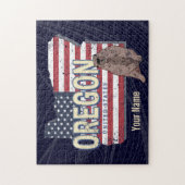 オレゴン州統一された州レトロマップUSAお土産 ジグソーパズル (縦)