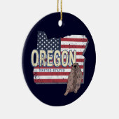 オレゴン州統一された州レトロマップUSAお土産 セラミックオーナメント (右)
