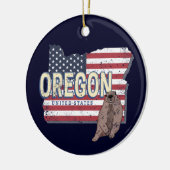 オレゴン州統一された州レトロマップUSAお土産 セラミックオーナメント (左)