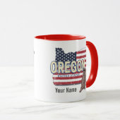 オレゴン州統一された州レトロマップUSAお土産 マグカップ (正面右)