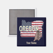 オレゴン州統一された州レトロマップUSAお土産 マグネット (正面/裏面)
