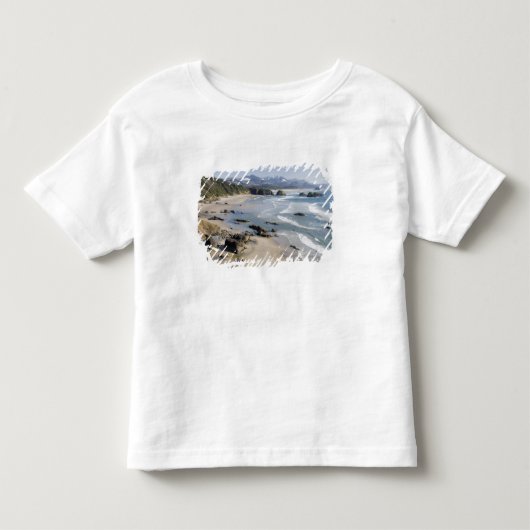 オレゴン州、オレゴン海岸、エコラ州立公園、三日月 2 トドラーTシャツ (正面)