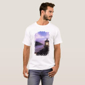 オレゴン州、オレゴン海岸、ヘシータ・ヘッド灯台、オン Tシャツ (正面フル)