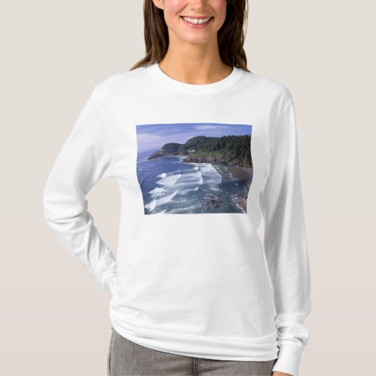 オレゴン州、オレゴン海岸、ヘセタ・ヘッド灯台、オン Tシャツ (正面)