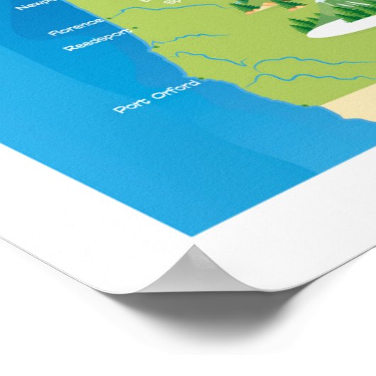 オレゴン州 ポスター (角)