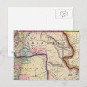 オレゴン州、ワシントン州の地図 ポストカード (正面/裏面)