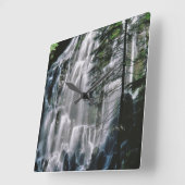 オレゴン州,森の滝 スクエア壁時計 (傾斜)