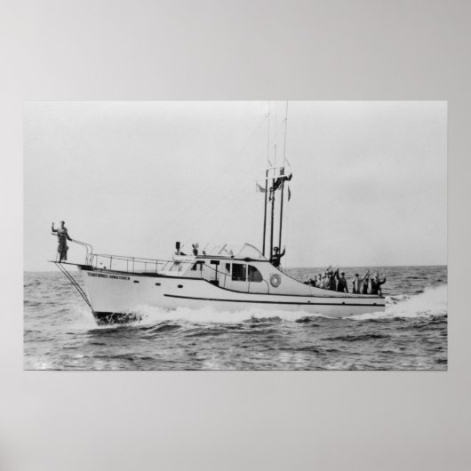 オレゴン州Depoe Bay、Tradewinds Kingfisher Boat ポスター (正面)