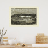 オレゴン州ORパノラママップ – 1850 ポスター (キッチン)