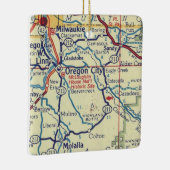 オレゴン市のヴィンテージマップ セラミックオーナメント (右)