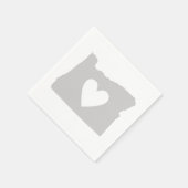 オレゴン形グレイハートオレゴニアラブアドーレグレイ スタンダードカクテルナプキン (角)