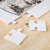 オレゴン形ビーバーオレゴニアヴィンテージ写真の地図 ジグソーパズル (側面)