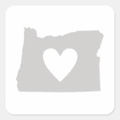 オレゴン形状グレイハートオレゴニアラブウェフット スクエアシール (正面)