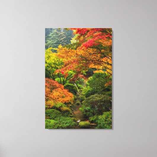 オレゴン日本の州ポートランドの秋の庭園3 キャンバスプリント (正面)