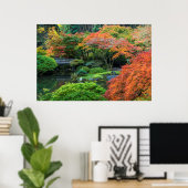 オレゴン日本の州ポートランドの秋の庭園3 ポスター (ホームオフィス)
