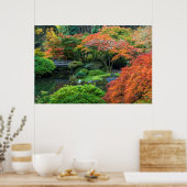 オレゴン日本の州ポートランドの秋の庭園3 ポスター (キッチン)