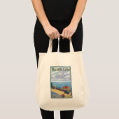 オレゴン海ライオンの洞窟ヴィンテージ旅行ポスター トートバッグ (正面(商品))
