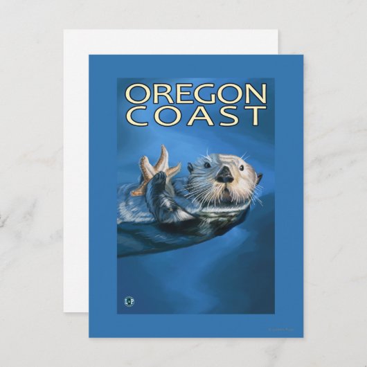 オレゴン海岸のカワウソ ポストカード (正面/裏面)
