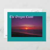 オレゴン海岸の夕日 ポストカード (正面/裏面)