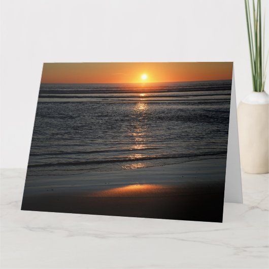 オレゴン海岸の夕焼け写真のグリーティングカード カード (正面)