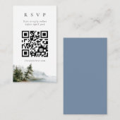 オレゴン海岸の松林の風景 ウェディングQRコードRSVP エンクロージャーカード (正面/裏面)
