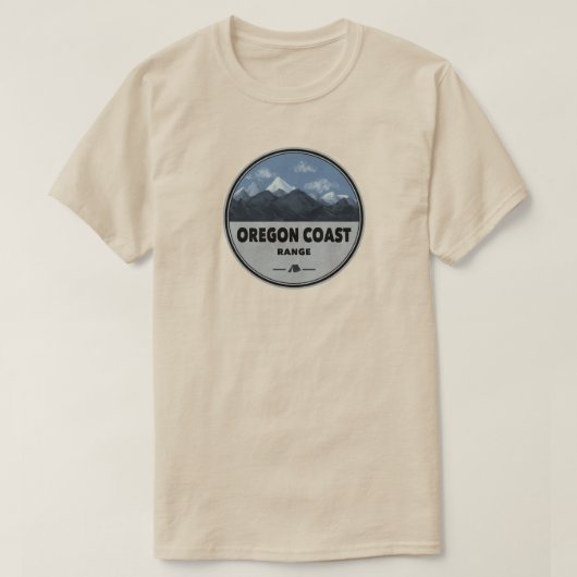 オレゴン海岸山脈のキャンプ Tシャツ (デザイン正面)
