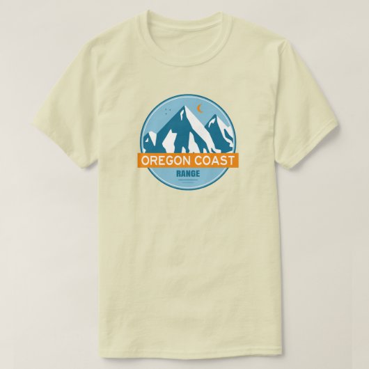 オレゴン海岸山脈 星 月 Tシャツ (デザイン正面)