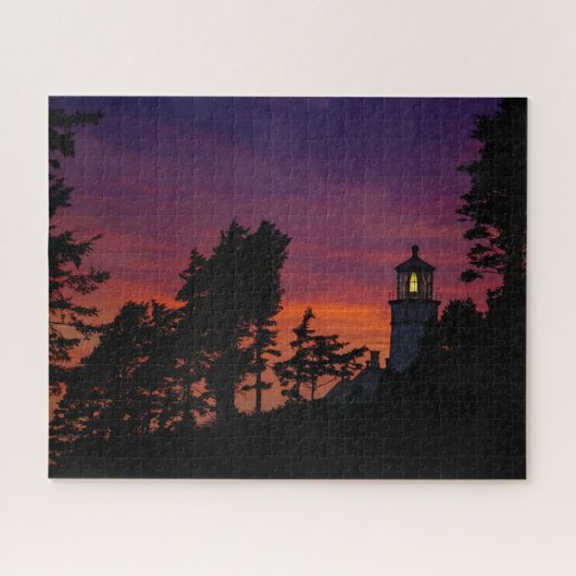 オレゴン海岸沿いのヘケタ岬の灯台 ジグソーパズル (横)