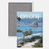 オレゴン海岸風光明媚な海 マグネット (正面/裏面)