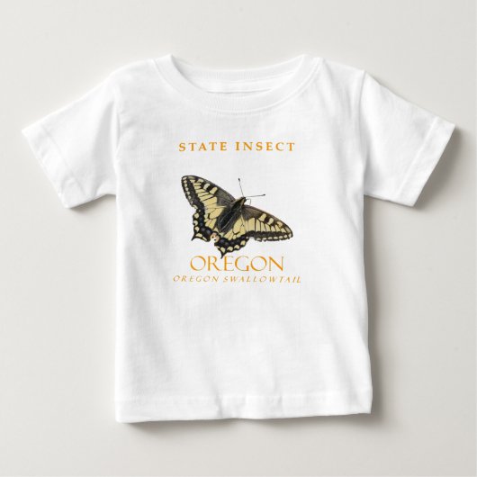 オレゴン準州の昆虫 オレゴン・スワローテイル ベビーTシャツ (正面)
