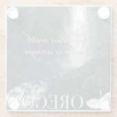 オレゴン滝ポスター ガラスコースター (裏面)