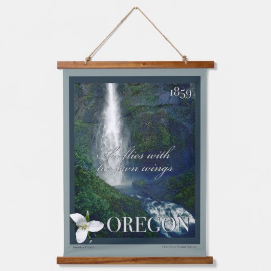 オレゴン滝ポスター 吊り下げ型タペストリー (正面)