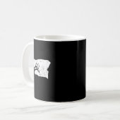オレゴン狩りシャツ – ブルエルク州シェイプ コーヒーマグカップ (正面左)